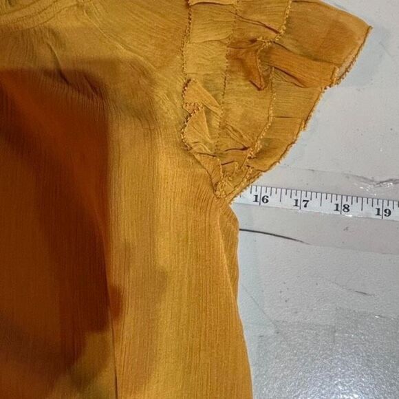 NWT Set of 2 Old Navy Women's Floral Ruffle Trim Smocked Blouse Red Gold Size XS - Picture 9 of 16